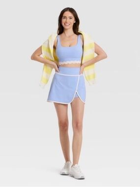 JoyLab Periwinkle Piped High-Rise Skort